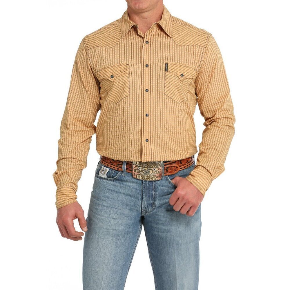 Cinch Men's 2XL Long Sleeve Modern Fit Snap Western Shirt Gold/Black